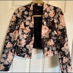 Cropped Floral Blazer